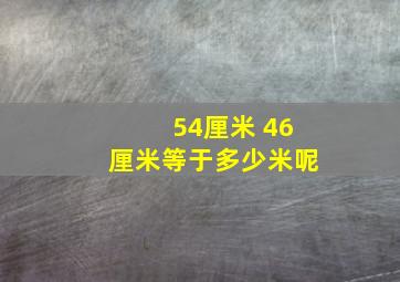 54厘米 46厘米等于多少米呢